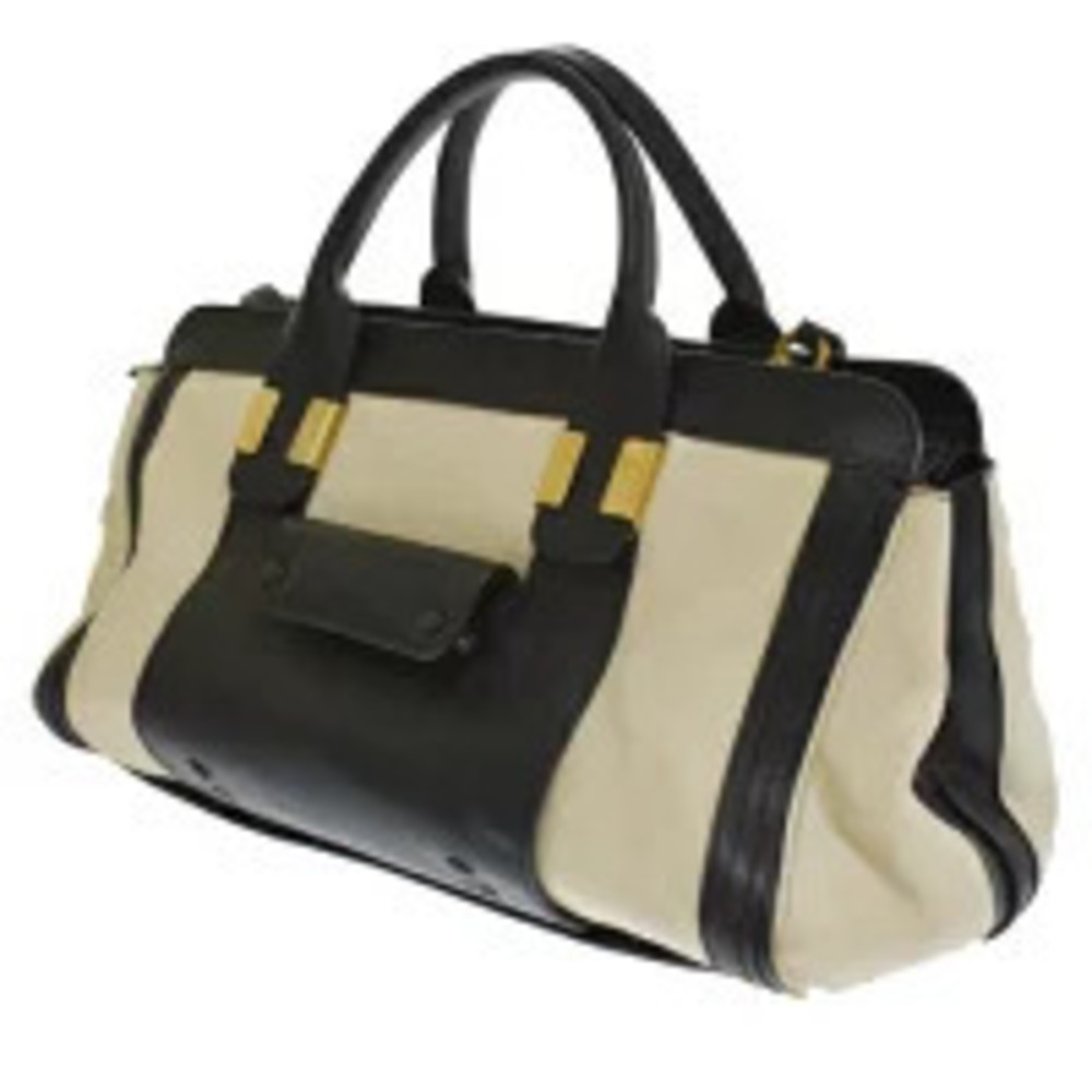 Chloe Ivory Alice Shoulder Bag Black Handbag White Leather White Black